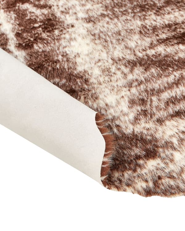 Tæppe Kunstig skind brun 130 x 170 cm kunstig pels håndlavet fluffy skridsikker maskinvaskbar rustik