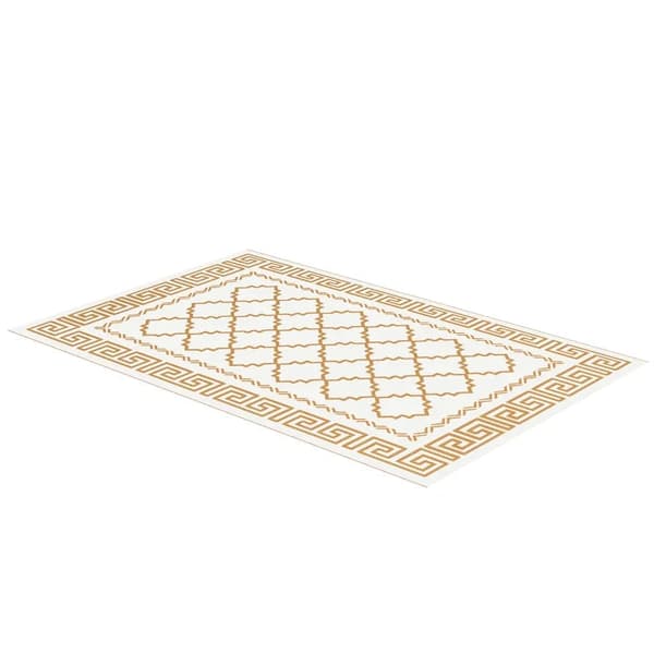 Rootz Vändbar utomhusmatta - Utomhusmatta - Galler - Vattentät - Ovävt tyg - Brun + Kräm - 182x274cm