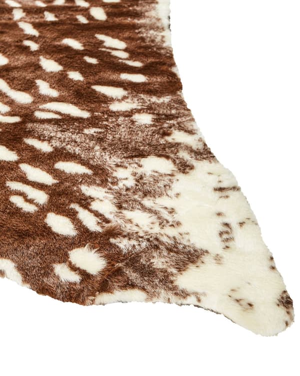 Matta Brun Fuskpäls 130 x 170 cm med Fläckar Organiskt Hjortmönster Vardagsrum Sovrum