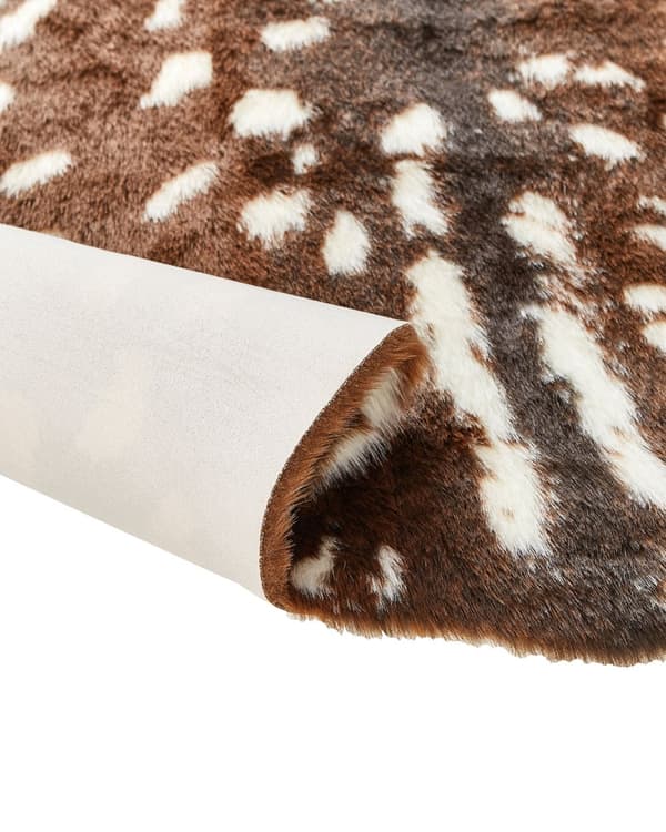 Matta Brun Fuskpäls 130 x 170 cm med Fläckar Organiskt Hjortmönster Vardagsrum Sovrum