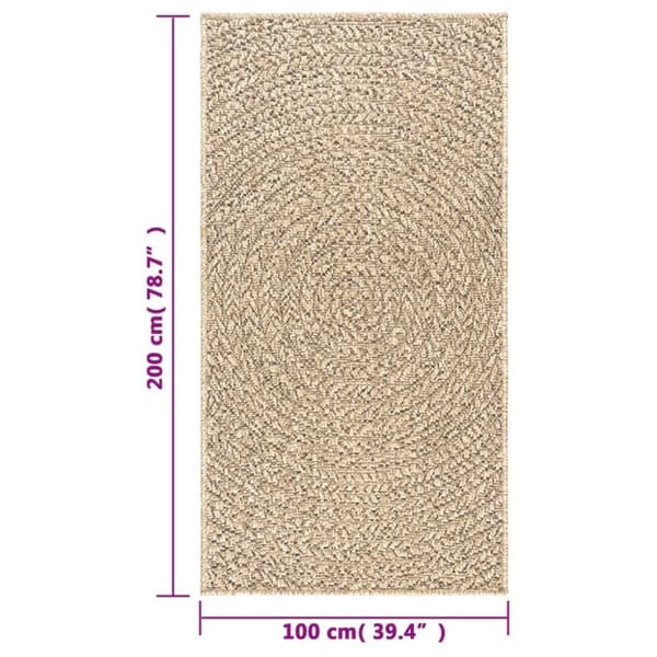vidaXL Teppe ZIZUR 100x200 cm jute-utseende innendørs og utendørs