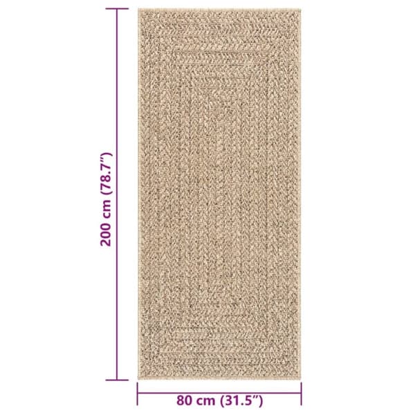 vidaXL Matto ZIZUR 80x200 cm juuttityyli sisä- ja ulkokäyttöön