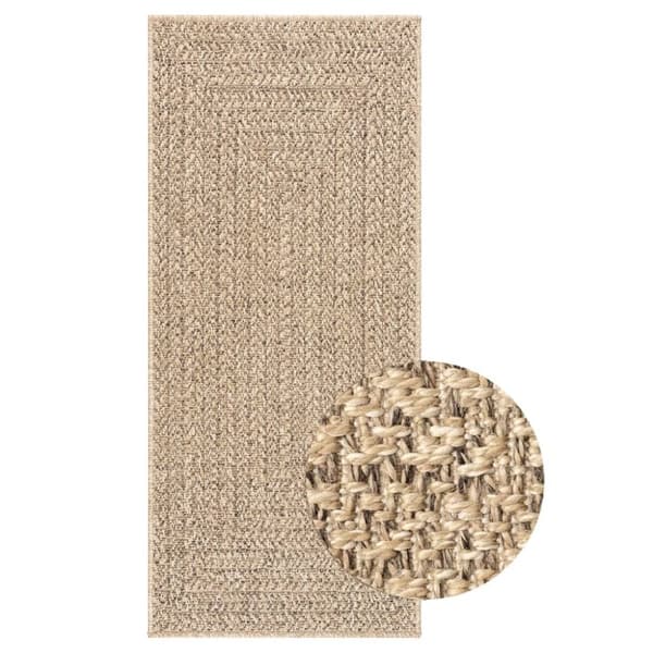 vidaXL gulvtæppe ZIZUR 80x200 cm jute-look indendørs og udendørs