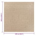 Miniatyrbilde 7 av 8: vidaXL Teppe ZIZUR 240x240 cm jute-utseende innendørs og utendørs