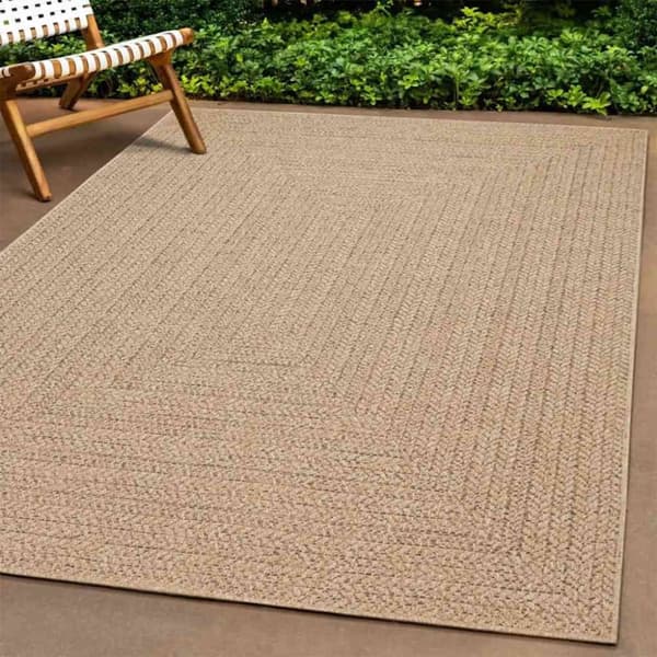 vidaXL gulvtæppe ZIZUR 240x340 cm jute-look indendørs og udendørs