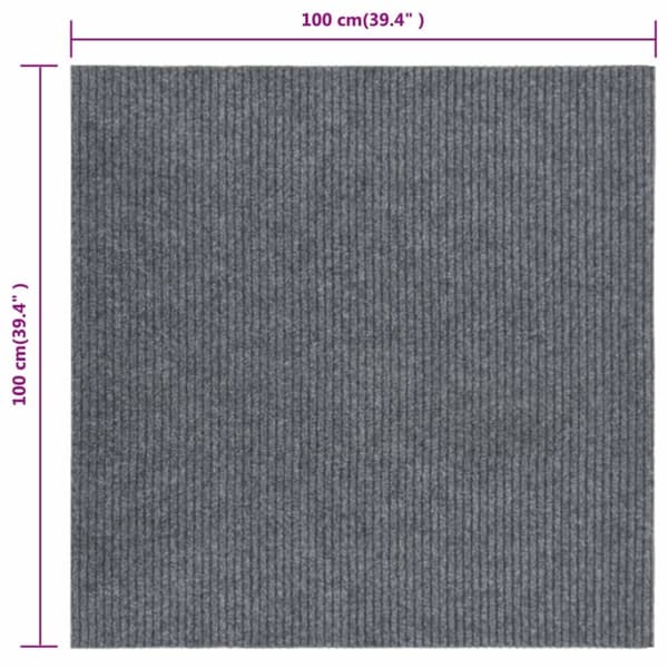 vidaXL smudsmåtte 100x100 cm grå - Tæpper