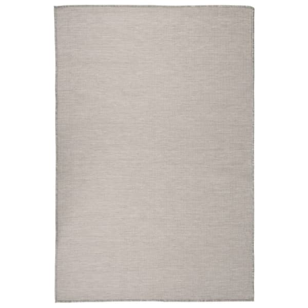 vidaXL fladvævet udendørstæppe 120x170 cm gråbrun -  Tæpper