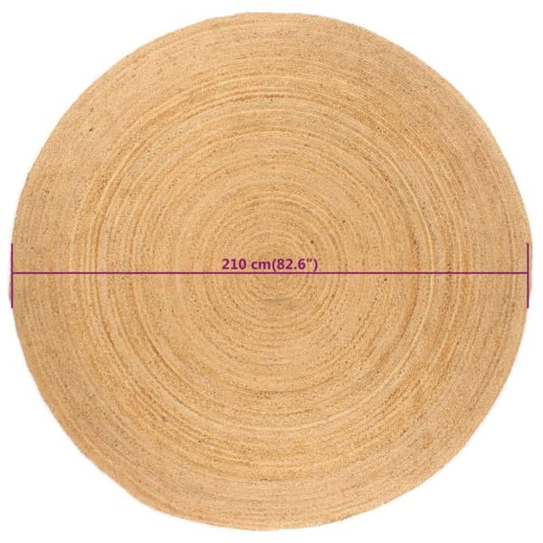 vidaXL gulvtæppe 210 cm flettet jute rundt -  Tæpper