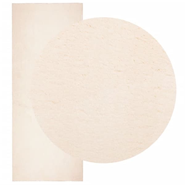 vidaXL Mjuk matta HUARTE med kort lugg tvättbar beige 80x200 cm - Mattor
