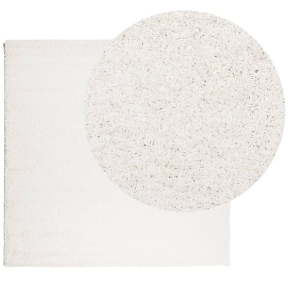 vidaXL shaggy gulvtæppe PAMPLONA 240x240 cm høj luv cremefarvet -  Tæpper