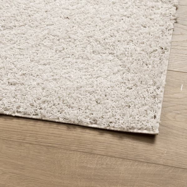 vidaXL shaggy gulvtæppe PAMPLONA 240x240 cm høj luv cremefarvet -  Tæpper