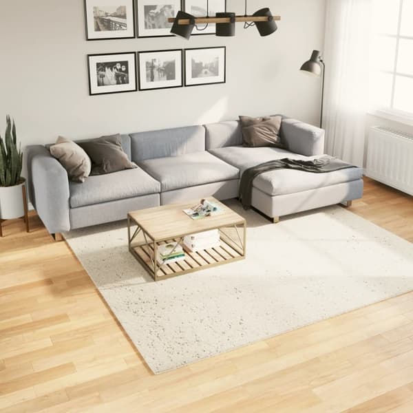 vidaXL shaggy gulvtæppe PAMPLONA 240x240 cm høj luv cremefarvet -  Tæpper