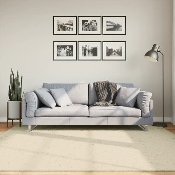 vidaXL gulvtæppe HUARTE 200x200 cm kort luv og vaskbart cremefarvet -  Tæpper