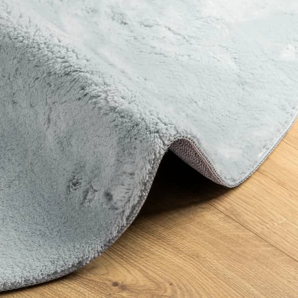 vidaXL Mjuk matta HUARTE med kort lugg tvättbar blå Ø 120 cm - Mattor