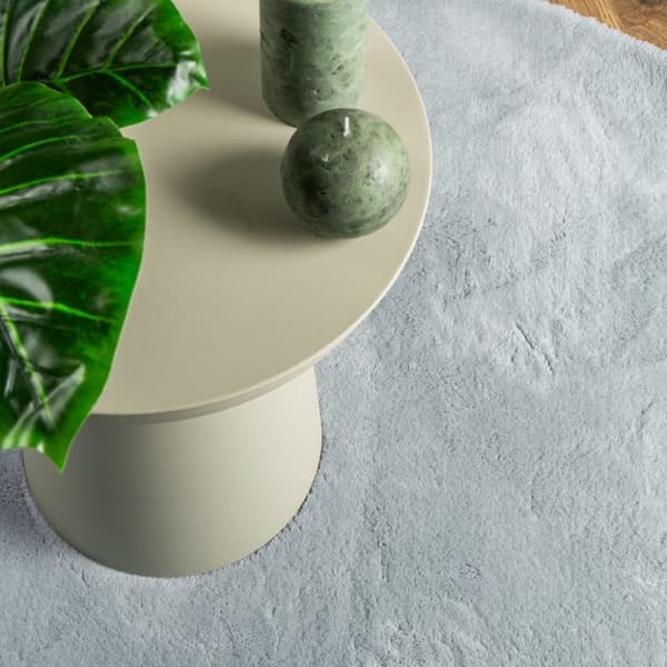 vidaXL Mjuk matta HUARTE med kort lugg tvättbar blå Ø 120 cm - Mattor