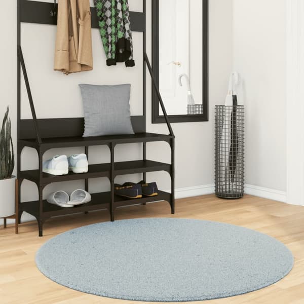 vidaXL Mjuk matta HUARTE med kort lugg tvättbar blå Ø 120 cm -  Mattor