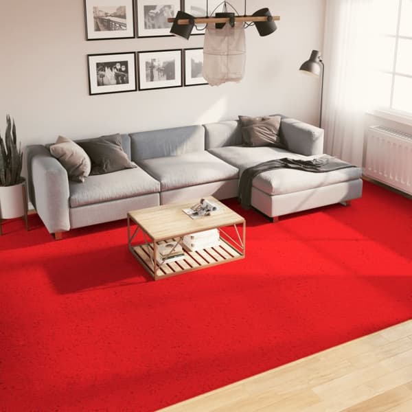 vidaXL gulvtæppe OVIEDO 300x400 cm kort luv rød -  Tæpper