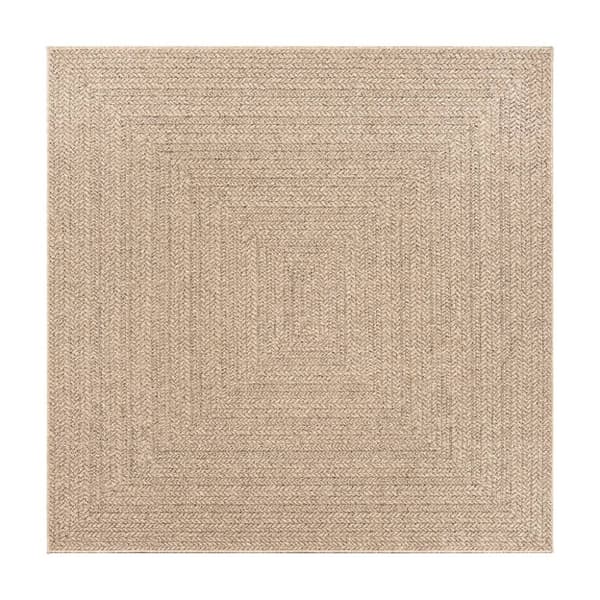 vidaXL gulvtæppe ZIZUR 200x200 cm jute-look indendørs og udendørs