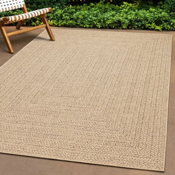 vidaXL gulvtæppe ZIZUR 200x200 cm jute-look indendørs og udendørs