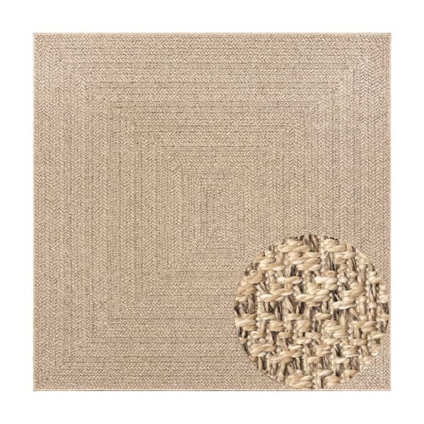 vidaXL gulvtæppe ZIZUR 200x200 cm jute-look indendørs og udendørs