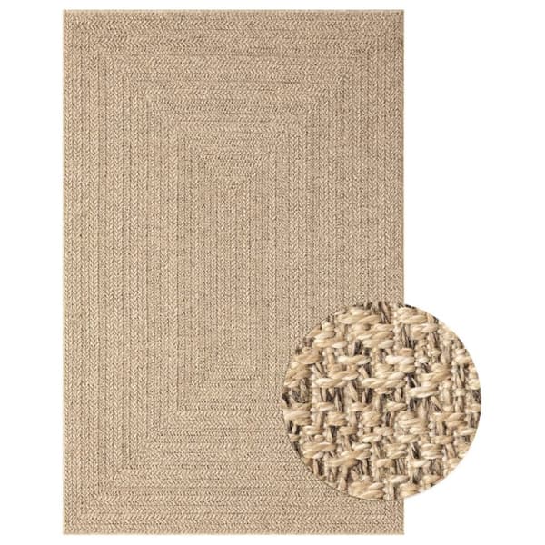The Living Store gulvtæppe ZIZUR 160x230 cm jute-look indendørs og udendørs -  Tæpper