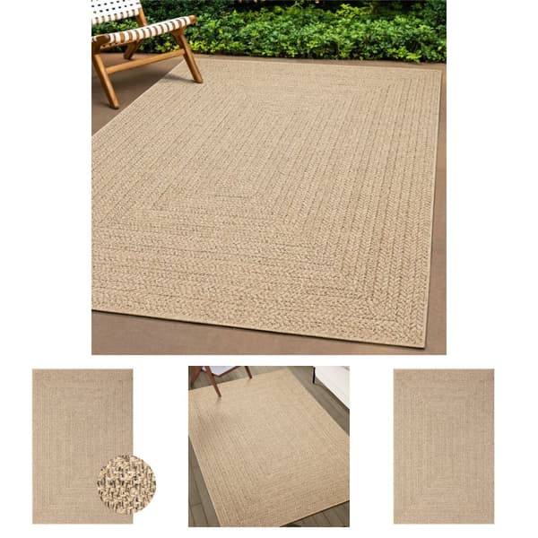 The Living Store gulvtæppe ZIZUR 160x230 cm jute-look indendørs og udendørs -  Tæpper