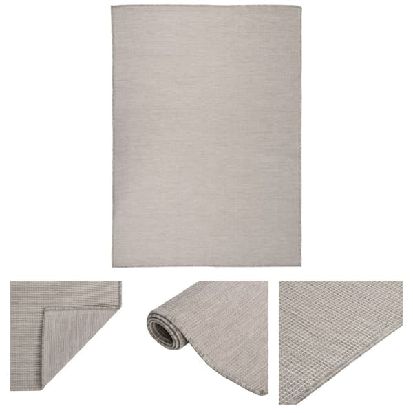 The Living Store fladvævet udendørstæppe 200x280 cm gråbrun -  Tæpper