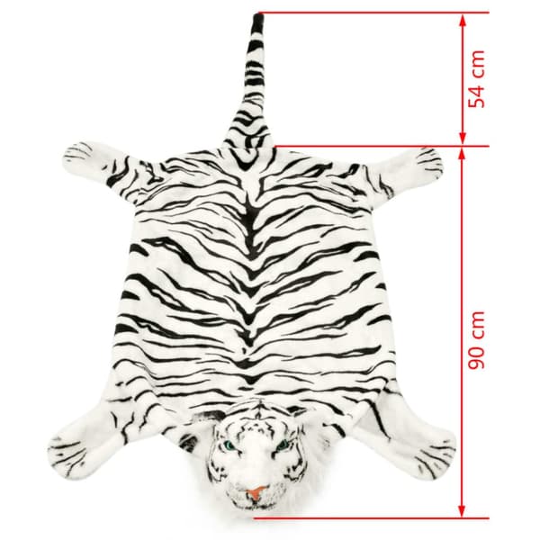 The Living Store Tigermatta plysch 144 cm vit - Mattor