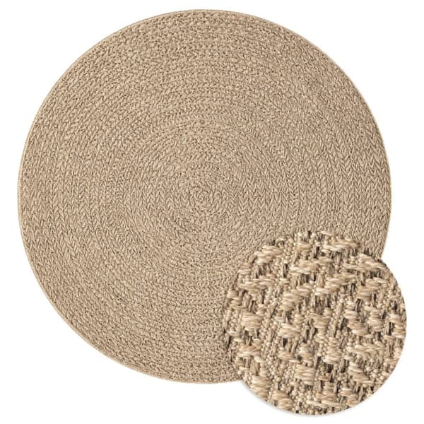 The Living Store gulvtæppe ZIZUR 120 cm jute-look indendørs og udendørs -  Tæpper