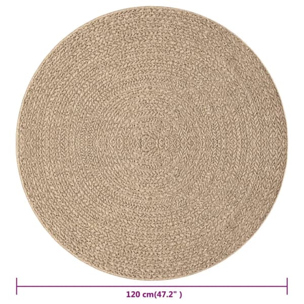 The Living Store gulvtæppe ZIZUR 120 cm jute-look indendørs og udendørs -  Tæpper