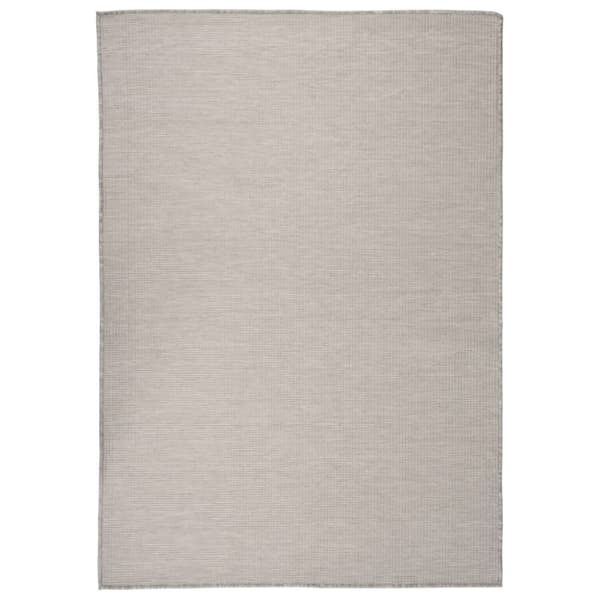The Living Store Utomhusmatta plattvävd 160x230 cm taupe -  Mattor