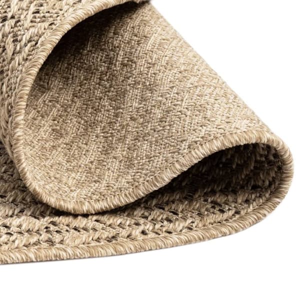 The Living Store gulvtæppe 160 cm jute-look indendørs og udendørs -  Tæpper