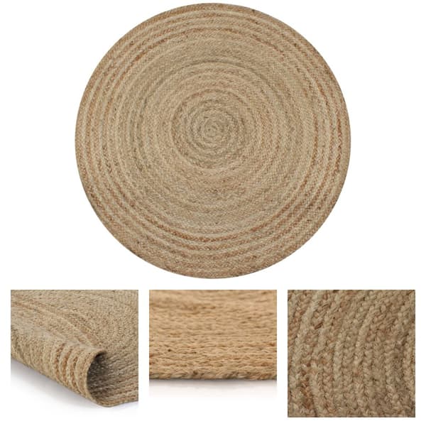 The Living Store tæppe flettet jute 90 cm rund - Tæpper