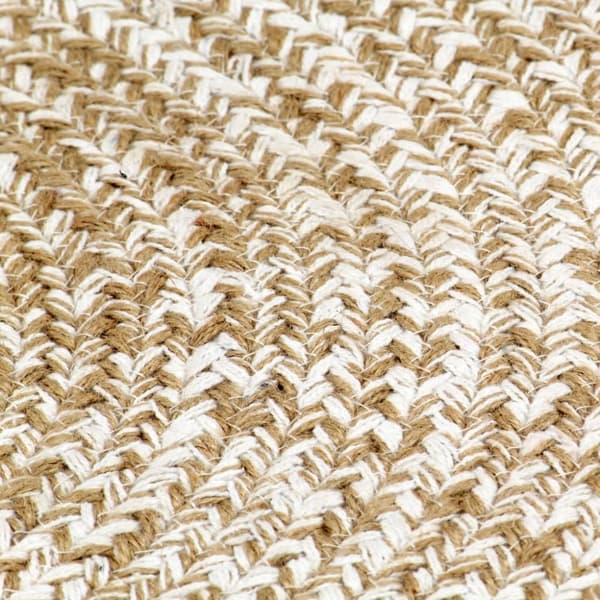 The Living Store håndlavet tæppe jute 120 cm hvid og naturfarvet -  Tæpper