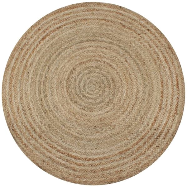 The Living Store gulvtæppe 150 cm rundt flettet jute -  Tæpper