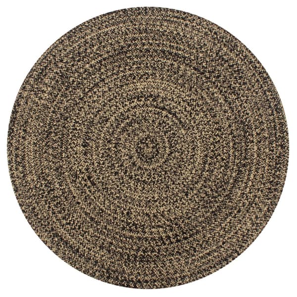 The Living Store håndlavet tæppe jute 120 cm sort og naturfarvet -  Tæpper