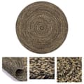 Miniatyrbillede 1 af 6: The Living Store håndlavet tæppe jute 120 cm sort og naturfarvet -  Tæpper