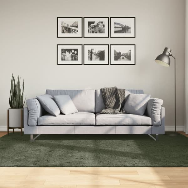The Living Store Mjuk matta HUARTE med kort lugg tvättbar skogsgrön 160x230 cm - Mattor