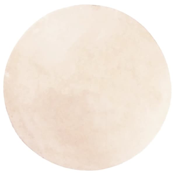 The Living Store Mjuk matta HUARTE med kort lugg tvättbar beige Ø 160 cm - Mattor