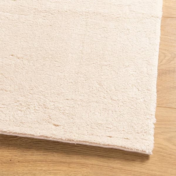 The Living Store Mjuk matta HUARTE med kort lugg tvättbar beige 60x110 cm - Mattor