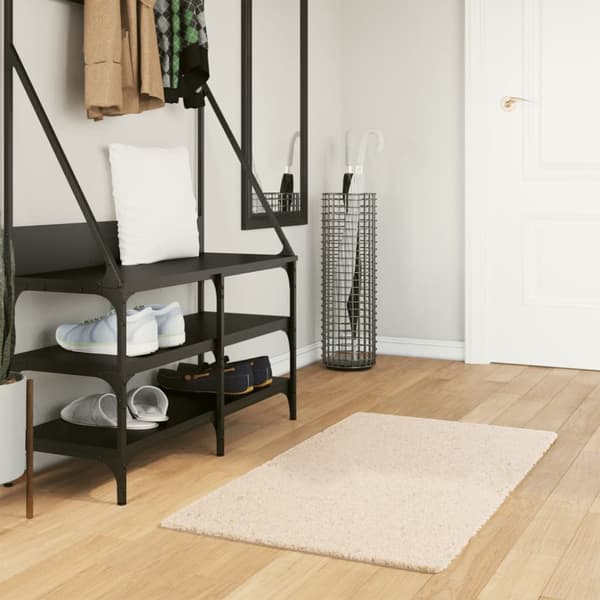 The Living Store Mjuk matta HUARTE med kort lugg tvättbar beige 60x110 cm - Mattor