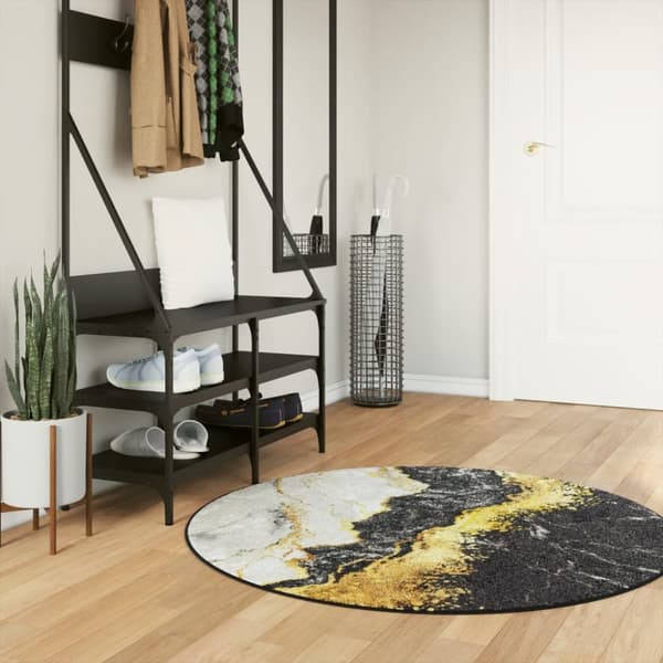 The Living Store gulvtæppe Ø 120 cm vaskbart og skridsikkert flerfarvet -  Tæpper