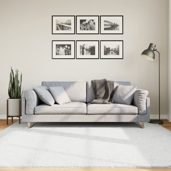 The Living Store Matta OVIEDO kort lugg grå 200x200 cm -  Mattor