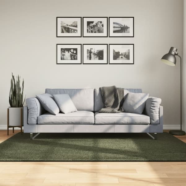 The Living Store Mjuk matta HUARTE med kort lugg tvättbar skogsgrön 140x200 cm -  Mattor