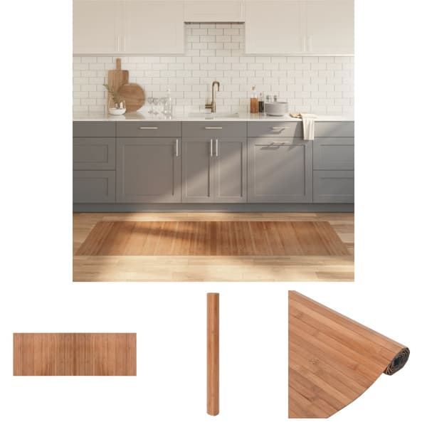 The Living Store gulvtæppe 70x200 cm rektangulær bambus naturfarvet -  Tæpper