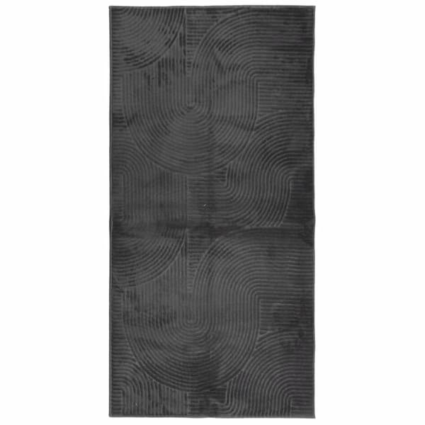 The Living Store Matta IZA kort lugg skandinavisk look antracit 100x200 cm - Mattor