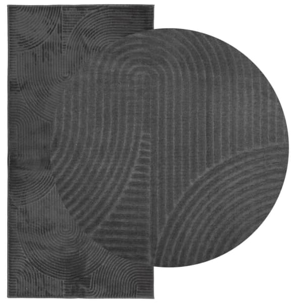 The Living Store Matta IZA kort lugg skandinavisk look antracit 100x200 cm - Mattor