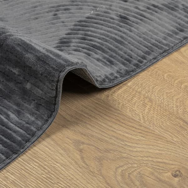 The Living Store Matta IZA kort lugg skandinavisk look antracit 100x200 cm - Mattor