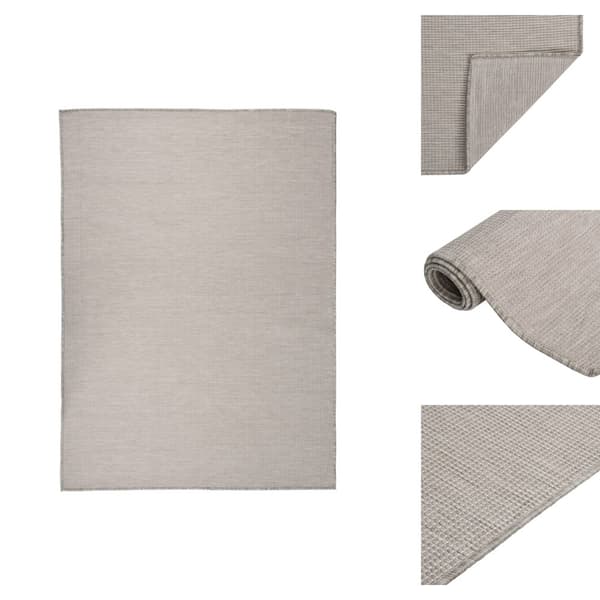 Tæpper - Living fladvævet udendørstæppe 200x280 cm gråbrun