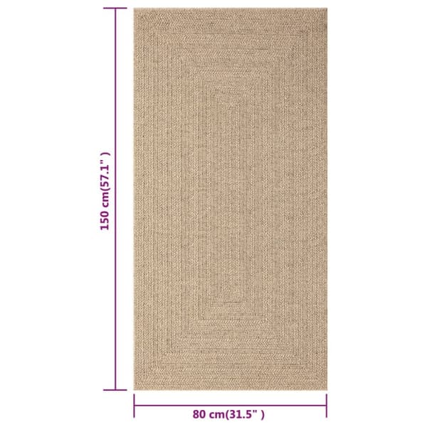 Tæpper - Living gulvtæppe ZIZUR 80x150 cm jute-look indendørs og udendørs